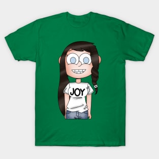 Girl Wearing Joy T-Shirt T-Shirt